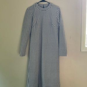 VINTAGE hand sewn/homemade navy & black spade dress 8/10